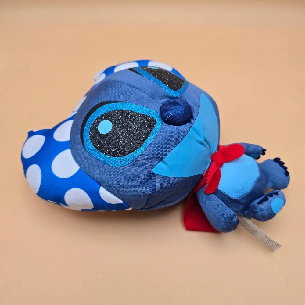 Disney Doorables Puffables‎ Stitch Plush Superhero Red Cape Polka Dot Bow 9 inch
